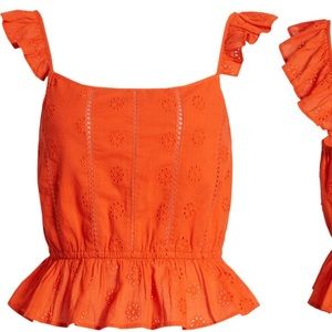 Eyelet Ruffle Crop top